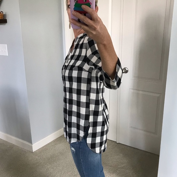 Black Buffalo Plaid Tunic Top - Picture 3 of 5